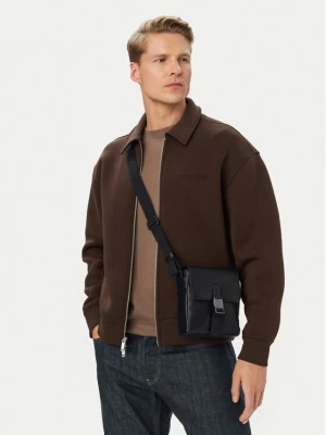 Saszetka Calvin Klein Emblem Hw Flap Reporter LV04D3506G Czarny