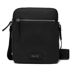 Saszetka Calvin Klein Embossed Woven Reporter LV04D3208G Czarny