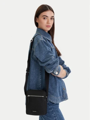 Saszetka Calvin Klein Embossed Woven Reporter LV04D3208G Czarny