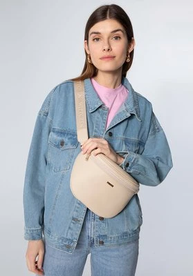 Saszetka damska z imitacji skóry beżowa Wittchen