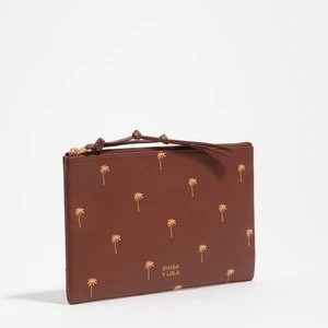 Saszetka duża skóra Palms orzechowa BIMBA Y LOLA