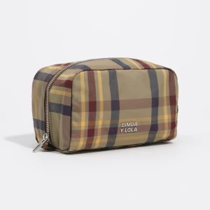 Saszetka mała żakard tartan khaki burgund BIMBA Y LOLA