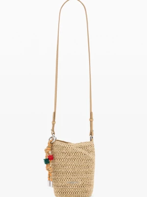 Saszetka na telefon z rafii z zawieszkami Desigual