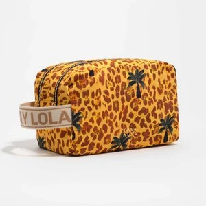 Saszetka podwójna duża nylon Leopard palms żółta BIMBA Y LOLA