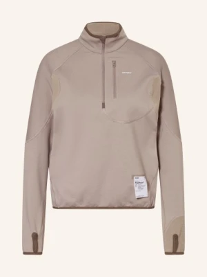Satisfy Koszulka Do Biegania Ghostfleece™ Half Zipp braun