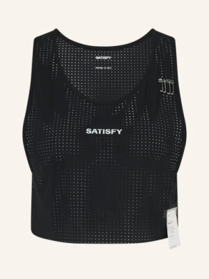 Satisfy Koszulka Do Biegania Space-O Cropped schwarz