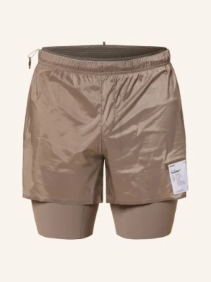 Satisfy Spodenki Do Biegania 2 W 1 Techsilk™ 8" beige