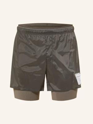 Satisfy Szorty Do Biegania 2 W 1 Coffeethermal™ 8" gruen