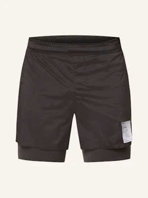 Satisfy Szorty Do Biegania 2 W 1 Techsilk™ 8" schwarz