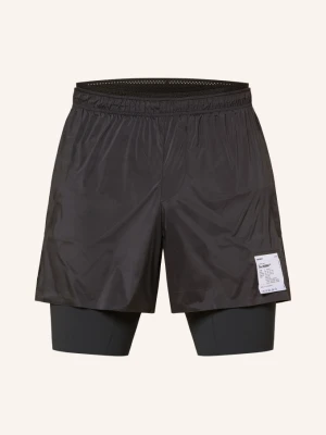 Satisfy Szorty Do Biegania 2 W 1 Techsilk™ schwarz CZARNY