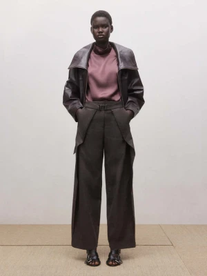 Satynowa bluzka 100% jedwab burgund - Kobieta - - MANGO