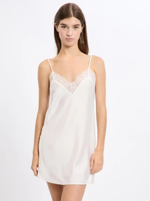 Satynowa halka nocna ze szczegółami z koronki Etam