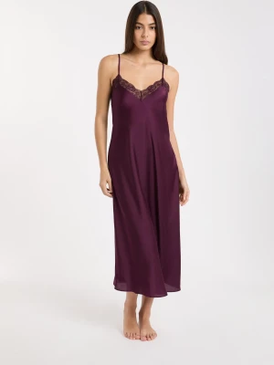 Satynowa halka nocna ze szczegółami z koronki Etam