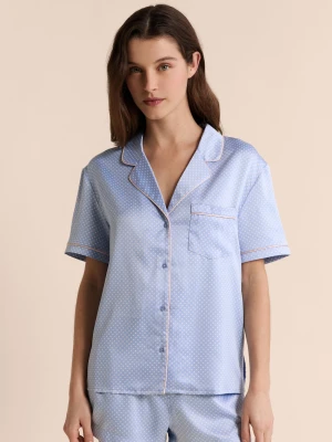 Satynowa koszula piżamowa w groszki Etam