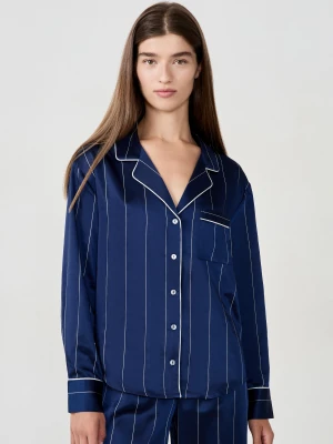 Satynowa koszula piżamowa w paski Etam