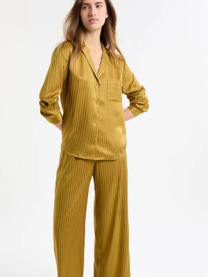 Satynowa koszula piżamowa w paski Etam