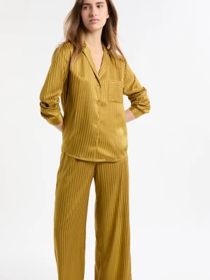 Satynowa koszula piżamowa w paski Etam