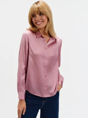 Satynowa koszula pudrowy róż