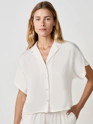 Satynowa koszula z krótkim rękawem Etam