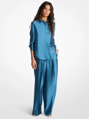 Satynowa koszula z nadrukiem logo MK2000 MICHAEL Michael Kors