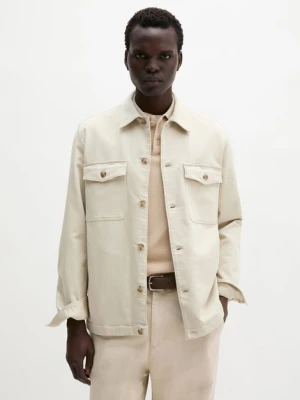 Satynową koszulę overshirt Marc O'Polo béžová