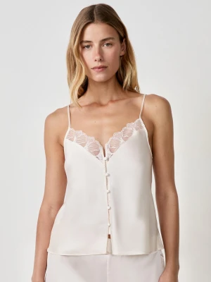 Satynowa koszulka na cienkich ramiączkach Etam