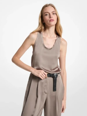 Satynowa koszulka na ramiączkach o fasonie bokserki Michael Kors