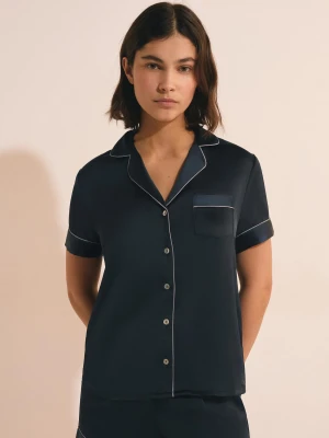 Satynowa koszulka nocna z krótkim rękawem Etam