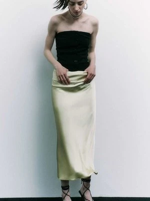 Satynowa spódnica midi z drapowaniem PATRIZIA PEPE