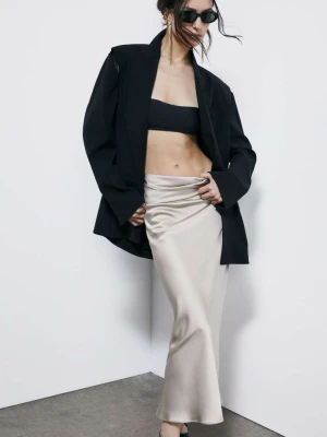 Satynowa spódnica midi z drapowaniem PATRIZIA PEPE