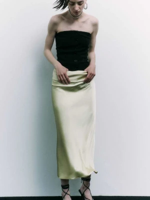 Satynowa spódnica midi z drapowaniem PATRIZIA PEPE