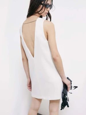 Satynowa sukienka mini z detalem biżuteryjnym PATRIZIA PEPE