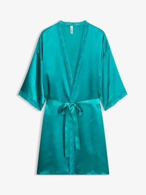 Satynowe kimono BonPrix zielony
