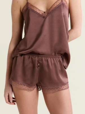 Satynowe krótkie spodenki piżamowe Etam