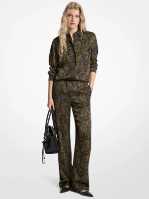 Satynowe spodnie od piżamy z nadrukiem paisley Michael Kors