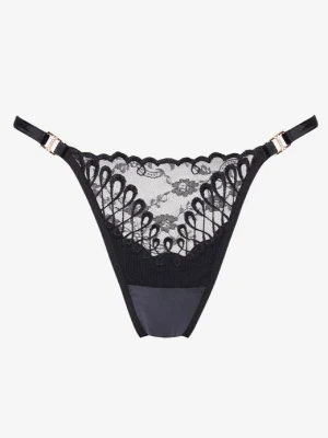 Satynowe stringi damskie z haftem na przodzie Marcella Poupee Marilyn