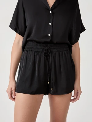 Satynowe szorty z wiązaniem Etam