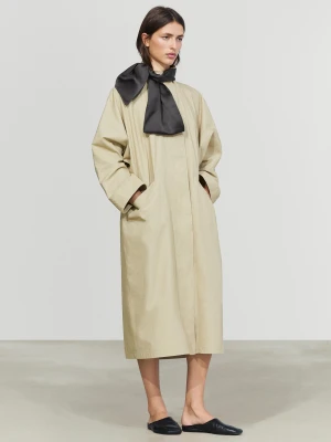 Satynowy Szal - Szary Antracytowy - Massimo Dutti - Female