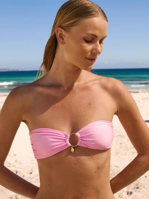 Satynowy top bikini typu bandeau z zawieszką Etam