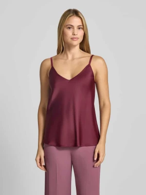 Satynowy top w stylu bluzki Rinascimento Ciemnoczerwony