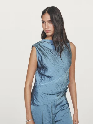 Satynowy Top Z Odkrytymi Plecami - Lawendowy - - Massimo Dutti - Kobieta