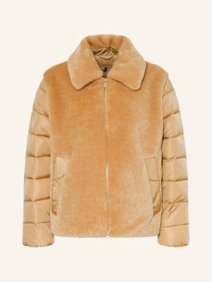 Save The Duck Kurtka Z Futerkiem Typu Teddy Hana Z Mieszanki Materiałów beige