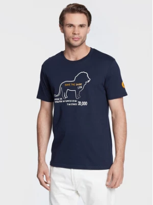 Save The Duck T-Shirt DT1008M PESY15 Granatowy Regular Fit