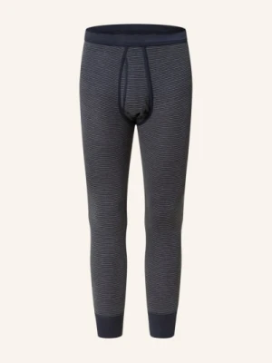 Schiesser Długie Kalesony Feinripp Melange blau