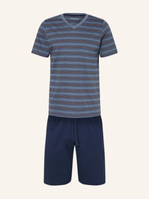 Schiesser Krótkie Piżamy Casual Nightwear blau