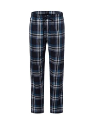 Schiesser Męskie spodnie od piżamy - Mix + Relax Mężczyźni Bawełna niebieski w kratkę,