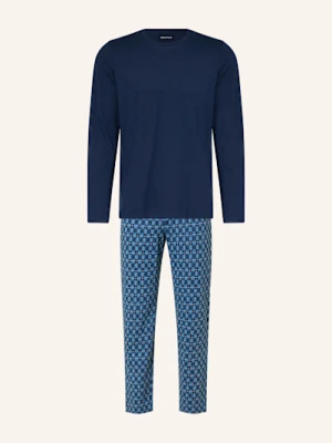 Schiesser Piżama Casual Essentials blau