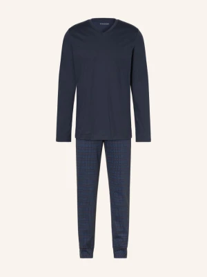 Schiesser Piżama Casual Essentials blau