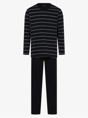 Schiesser Piżama męska Mężczyźni Dżersej niebieski w paski,