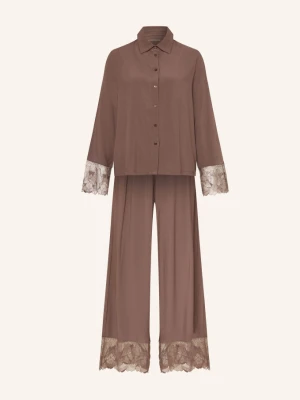Schiesser Piżama Modern Lace braun CIEMNOBRĄZOWY